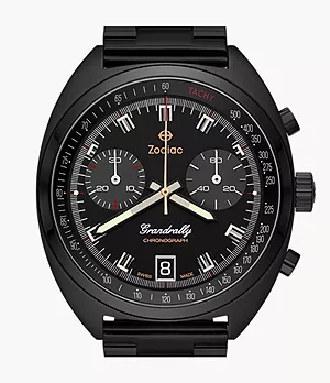 Grandrally Quartz Black Stainless Steel Watch