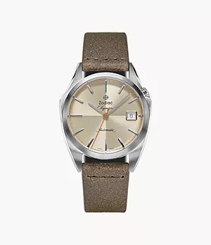 Olympos Automatic Brown Leather Watch