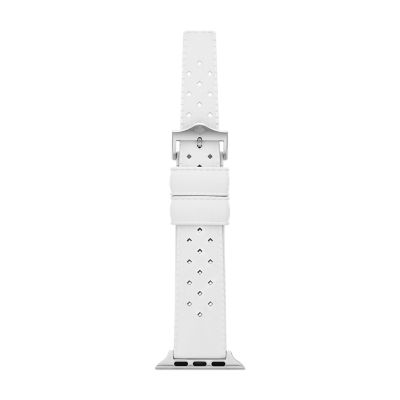 White silicone watch online band