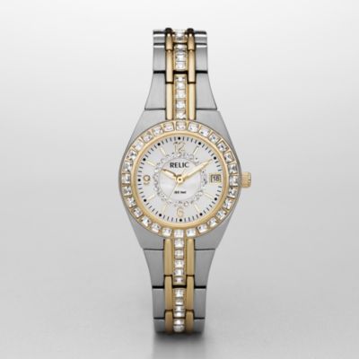 Relic Women's By Fossil Women's Queen's Court Watch - 2T Silver/Gold