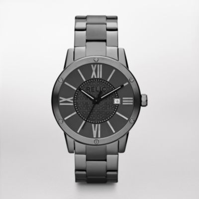 Relic Men's By Fossil Mens Payton Stainless Steel Watch - Gunmetal