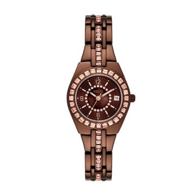 Relic by Fossil Women's Matilda Quartz Metal Casual Watch, Silver, Brown,  Quartz Movement : : Clothing, Shoes & Accessories