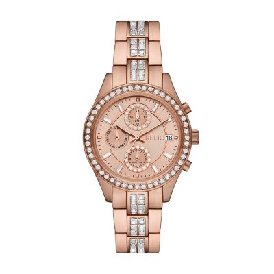 Fossil digital watch rose gold deals