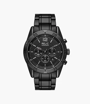 Relic by Fossil Ethan Chronograph Black-Tone Metal Watch