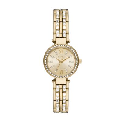 Relic Women's By Fossil Anita Womens Crystal Accent Gold-Tone Bracelet Watch - Gold