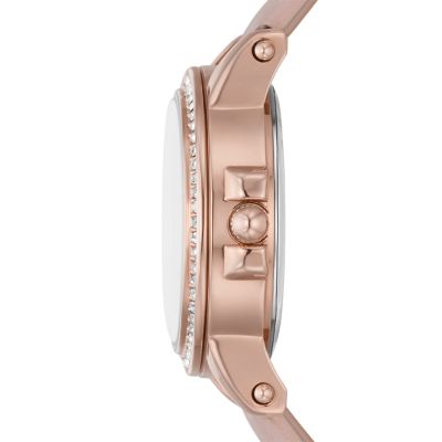 Relic by Fossil Matilda Three-Hand Date Rose Gold-Tone Glitz Metal & Blush  Leather Watch - ZR34647 - Watch Station