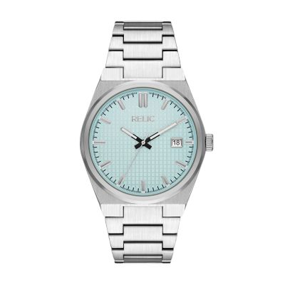 Relic Mens By Fossil Oliver Three-Hand Date Alloy Watch - Silver 67$